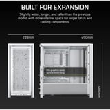 Corsair FRAME 4000D RS boîtier midi tower Blanc | 2x USB-A | 1x USB-C | Verre Trempé
