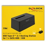 DeLOCK 63958 Station d'accueil de disques de stockage USB 3.2 Gen 2 (3.1 Gen 2) Type-C Noir Noir, HDD, SSD, Série ATA III, 2.5,3.5", USB 3.2 Gen 2 (3.1 Gen 2) Type-C, 6 Gbit/s, Noir