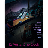 ICY BOX IB-DK4062-CPD 12-en-1, Station d'accueil Aluminium