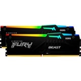 Kingston FURY Beast RGB 64 Go DDR5-6400 (2x 32 Go) mémoire vive Noir, KF564C32BBEAK2-64, XMP 3.0, EXPO 1.1