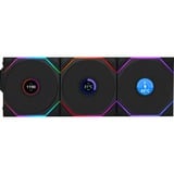 Lian Li UNI FAN TL120 LCD Reverse Blade Wireless Triple Pack, Ventilateur de boîtier Noir, 4 broches PWM + 1x 9 broches USB, contrôleur inclus