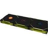 Lian Li UNI FAN TL120 LCD Reverse Blade Wireless Triple Pack, Ventilateur de boîtier Noir, 4 broches PWM + 1x 9 broches USB, contrôleur inclus