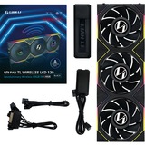 Lian Li UNI FAN TL120 LCD Reverse Blade Wireless Triple Pack, Ventilateur de boîtier Noir, 4 broches PWM + 1x 9 broches USB, contrôleur inclus