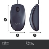 Logitech B100, Souris Noir, 800 dpi