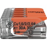 Wago Borne de raccordement Serie 221 COMPACT - 5x6 mm², Pince Transparent/Orange, 15 pièces
