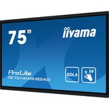iiyama ProLite TE7514MIS-B2AG, Affichage public Noir, 4x HDMI, 1x DisplayPort, USB-A, USB-C, RJ-45, WLAN, Touch, Sound