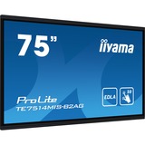 iiyama ProLite TE7514MIS-B2AG, Affichage public Noir, 4x HDMI, 1x DisplayPort, USB-A, USB-C, RJ-45, WLAN, Touch, Sound
