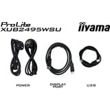 iiyama ProLite XUB2495WSU-B7 24.1" Moniteur Noir, 1x DisplayPort, 1x HDMI, 1x USB-C, 3x USB-A