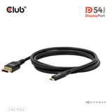 Club 3D Câble USB-C vers DisplayPort 2.1 DP54 bidirectionnel, 8K120Hz, 2 m Noir