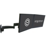 Ergotron 200 Series Dual Monitor Arm, Support de moniteur Noir, 11,8 kg, 55,9 cm (22"), 75 x 75 mm, 100 x 100 mm, Noir