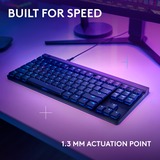 Logitech G515 TKL Low Profile RGB clavier gaming mécanique Noir, Layout US (QWERTY), GL Tactile, 80% (TKL), Double-shot PBT