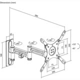 goobay Goobay TV Wall Mount Caravan sl 33-109, Support mural Argent