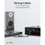 goobay Plus Stereo Cinch, Câble Noir/Argent