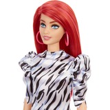 Barbie Fashionistas - Robe noire et blanche, Poupée 