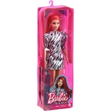Barbie Fashionistas - Robe noire et blanche, Poupée 