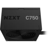 NZXT C750 Bronze, 750 Watt alimentation  Noir, 1x 12VHPWR, 1x PCIe, gestion des câbles