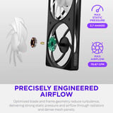 NZXT F120 RGB ventilateur de boîtier Noir, 120 x 120 x 25 mm, PWM