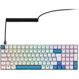 Sharkoon SKILLER SGK50 S2 PBT RGB clavier gaming mécanique Blanc, Layout BE (AZERTY), Gateron G Pro 3.0 Yellow, 96%, Hot-swappable