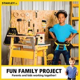 Stanley Junior Établi pour enfants, Outils pour enfants Jaune/Marron, Établi pour enfants, Établi de menuiserie, 5 ans et plus