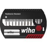Wiha Jeu d'embouts FlipSelector Standard 25 mm, Set d'embouts de vissage Noir/Rouge, 14 pièces