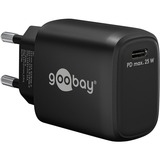 goobay 25W Chargeur rapide USB-C PD GaN Noir, 1x USB-C, Power Delivery 3.0