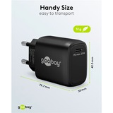 goobay 25W Chargeur rapide USB-C PD GaN Noir, 1x USB-C, Power Delivery 3.0