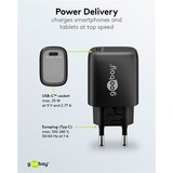 goobay 25W Chargeur rapide USB-C PD GaN Noir, 1x USB-C, Power Delivery 3.0
