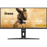 iiyama G-Master Gold Phoenix GCB3486WQSCP-B1 34" Moniteur UltraWide gaming incurvé  Noir, 240 Hz, HDMI, DisplayPort, Audio, LAN, USB-C, AMD Free-Sync