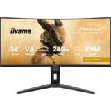 iiyama G-Master Gold Phoenix GCB3486WQSCP-B1 34" Moniteur UltraWide gaming incurvé  Noir, 240 Hz, HDMI, DisplayPort, Audio, LAN, USB-C, AMD Free-Sync