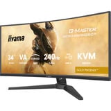 iiyama G-Master Gold Phoenix GCB3486WQSCP-B1 34" Moniteur UltraWide gaming incurvé  Noir, 240 Hz, HDMI, DisplayPort, Audio, LAN, USB-C, AMD Free-Sync