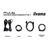 iiyama G-Master Gold Phoenix GCB3486WQSCP-B1 34" Moniteur UltraWide gaming incurvé  Noir, 240 Hz, HDMI, DisplayPort, Audio, LAN, USB-C, AMD Free-Sync