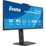 iiyama ProLite XCB3492WQSNPH-B1 34" Moniteur UltraWide incurvé Noir, 1x DisplayPort, 2x HDMI, 3x USB-C, 2x USB-A, 1x RJ-45