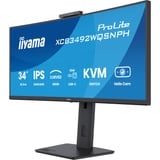 iiyama ProLite XCB3492WQSNPH-B1 34" Moniteur UltraWide incurvé Noir, 1x DisplayPort, 2x HDMI, 3x USB-C, 2x USB-A, 1x RJ-45