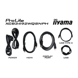 iiyama ProLite XCB3492WQSNPH-B1 34" Moniteur UltraWide incurvé Noir, 1x DisplayPort, 2x HDMI, 3x USB-C, 2x USB-A, 1x RJ-45