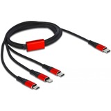 DeLOCK 86711 câble USB 1 m USB 2.0 USB C USB C/Micro-USB B/Lightning Noir, Rouge Noir/Rouge, 1 m, USB C, USB C/Micro-USB B/Lightning, USB 2.0, Noir, Rouge