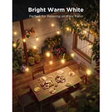 Govee Outdoor Clear Bulb String Lights, Lampe Noir, 15 mètres