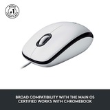 Logitech M100, Souris Blanc/gris, 1000 dpi