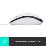 Logitech M100, Souris Blanc/gris, 1000 dpi