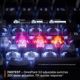 SteelSeries Apex Pro Mini Wireless, clavier gaming Blanc, Layout États-Unis, SteelSeries OmniPoint 2.0, US layout, SteelSeries OmniPoint 2.0, 60%, RGB LED, Double Shot PBT Keycaps