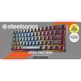 SteelSeries Apex Pro Mini Wireless, clavier gaming Blanc, Layout États-Unis, SteelSeries OmniPoint 2.0, US layout, SteelSeries OmniPoint 2.0, 60%, RGB LED, Double Shot PBT Keycaps