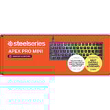 SteelSeries Apex Pro Mini Wireless, clavier gaming Blanc, Layout États-Unis, SteelSeries OmniPoint 2.0, US layout, SteelSeries OmniPoint 2.0, 60%, RGB LED, Double Shot PBT Keycaps