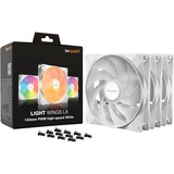 be quiet! Light Wings LX 140 mm PWM haute vitesse Triple Pack Blanc, Ventilateur de boîtier Blanc, 3 pièces, PWM 4 broches