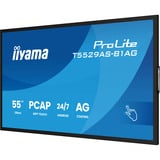 iiyama ProLite T5529AS-B1AG, Affichage public Noir, Tactile, HDMI, USB-C, Audio, LAN, WiFi 5, Android 14