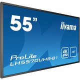 iiyama Prolite LH5570UHB-B1, Affichage public Noir, Panneau plat de signalisation numérique, 138,7 cm (54.6"), VA, 3840 x 2160 pixels, 24/7