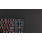 Corsair K70 CORE TKL RGB clavier gaming mécanique Noir, Layout US (QWERTY), Corsair MLX Red v2, 80% (TKL), Hot-swappable, ABS Double shot