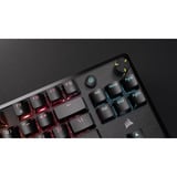 Corsair K70 CORE TKL RGB clavier gaming mécanique Noir, Layout US (QWERTY), Corsair MLX Red v2, 80% (TKL), Hot-swappable, ABS Double shot