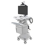 Ergotron Ergotron Styleview Telemedicine Cart, Valise à roulettes Blanc/gris