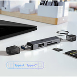 ICY BOX Lecteur de cartes 3 en 1 via l'interface USB Type-A & USB Type-C Noir, MicroSD (TransFlash), MicroSDHC, MicroSDXC, SD, SDXC, Noir, 5000 Mbit/s, Aluminium, 2 To, USB 3.2 Gen 1 (3.1 Gen 1) Type-A/Type-C