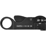 KNIPEX Outil à dénuder pour câbles coaxiaux, Abisolier et outil de démontage Plastique, Noir, 10,5 cm, 73 g
