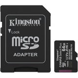 Kingston Canvas Select Plus 64 GB MicroSDXC, Carte mémoire Noir, UHS-I U1, classe 10, V10, adaptateur SD inclus